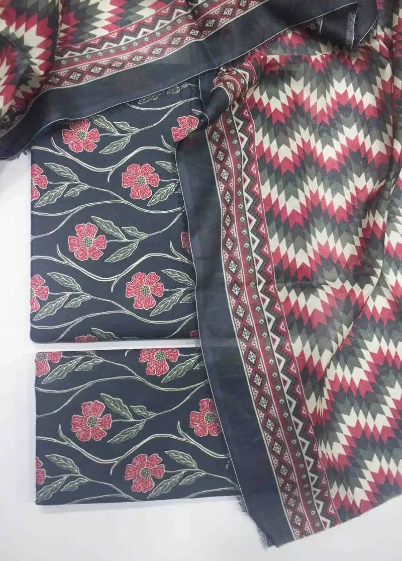 Bin Saeed Fabric - DPC-0703- 3 Piece Cotton Printed UnStitched Suit