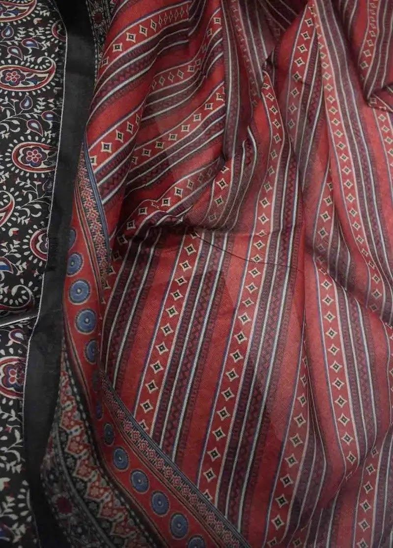 Bin Saeed Fabric - DPC-0706- 3 Piece Cotton Printed UnStitched Suit