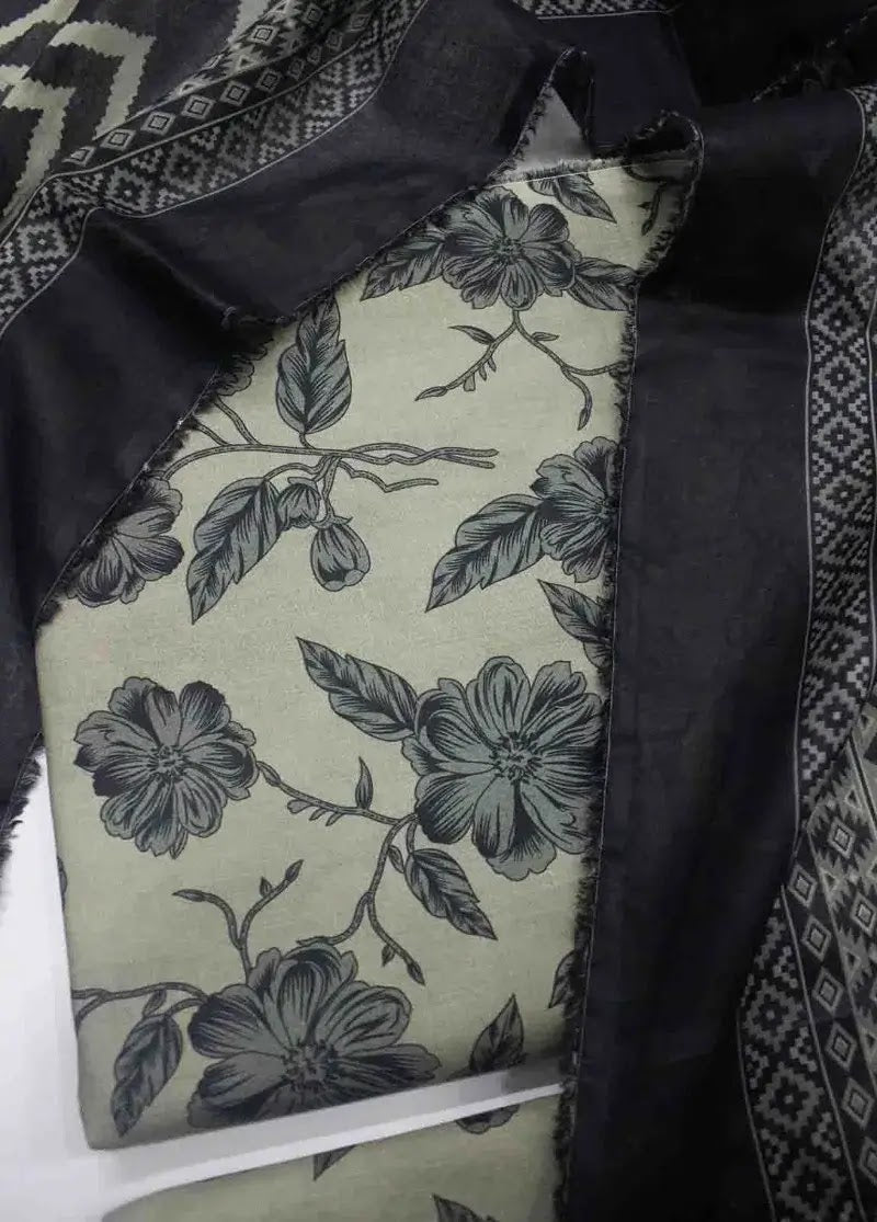 Bin Saeed Fabric - DPC-0708- 3 Piece Cotton Printed UnStitched Suit
