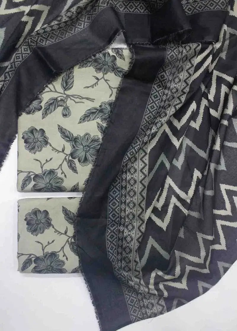 Bin Saeed Fabric - DPC-0708- 3 Piece Cotton Printed UnStitched Suit