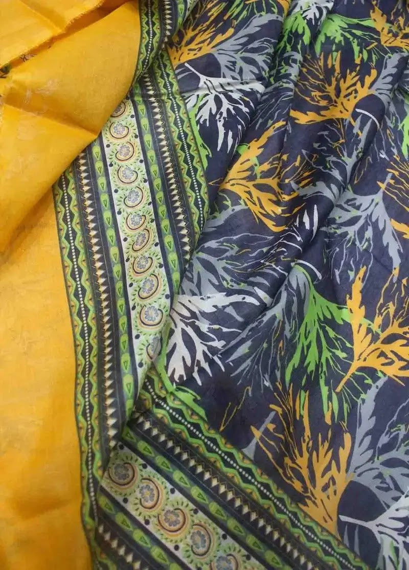 Bin Saeed Fabric - DPC-0710- 3 Piece Cotton Printed UnStitched Suit