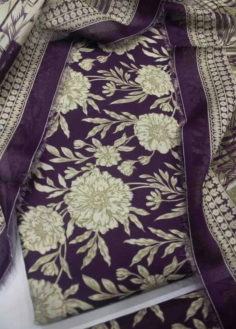 Bin Saeed Fabric - DPC-0711- 3 Piece Cotton Printed UnStitched Suit