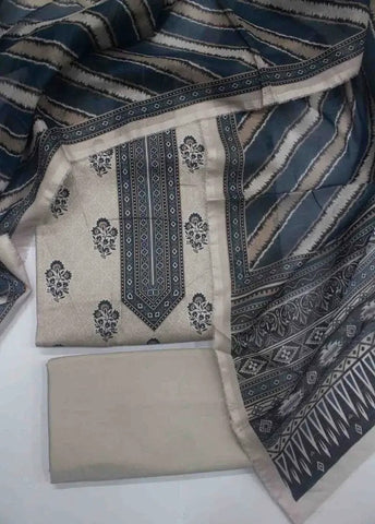 Bin Saeed Fabric - DPC-0712- 3 Piece Cotton Printed UnStitched Suit