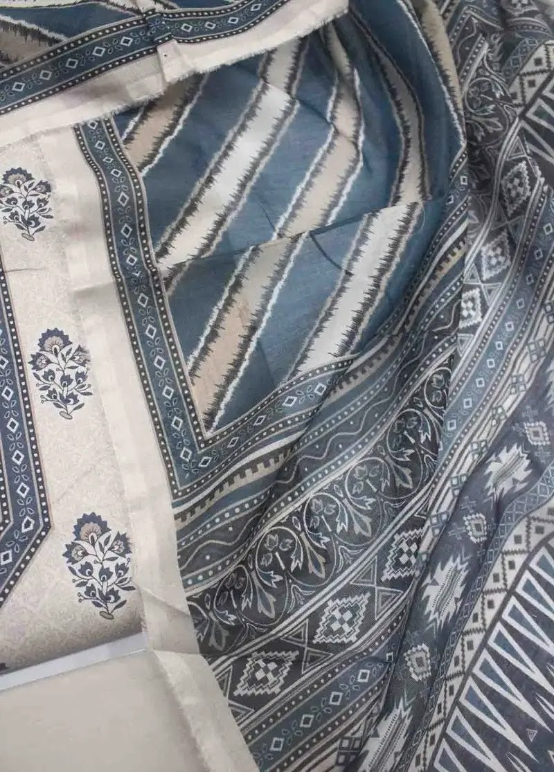 Bin Saeed Fabric - DPC-0712- 3 Piece Cotton Printed UnStitched Suit