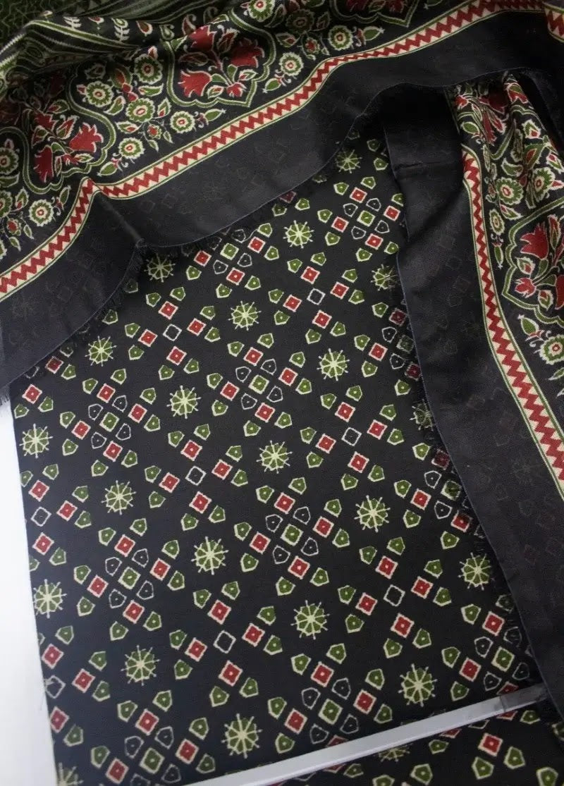 Bin Saeed Fabric - DPC-0713- 3 Piece Cotton Printed UnStitched Suit