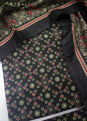 Bin Saeed Fabric - DPC-0713- 3 Piece Cotton Printed UnStitched Suit