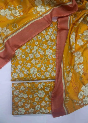 Bin Saeed Fabric - DPC-0714- 3 Piece Cotton Printed UnStitched Suit