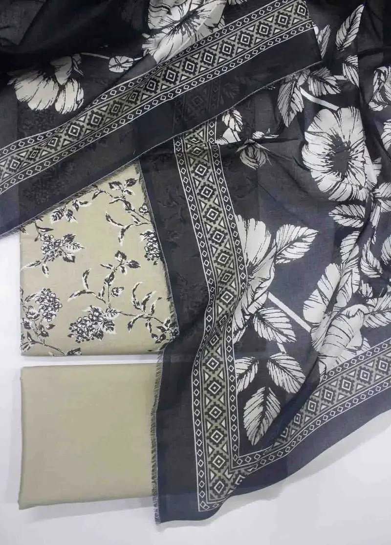 Bin Saeed Fabric - DPC-0715- 3 Piece Cotton Printed UnStitched Suit