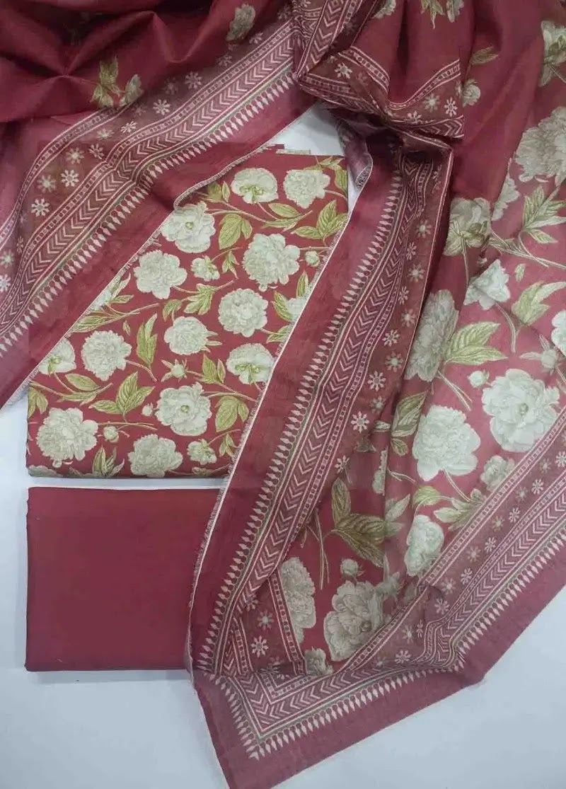 Bin Saeed Fabric - DPC-0717- 3 Piece Cotton Printed UnStitched Suit