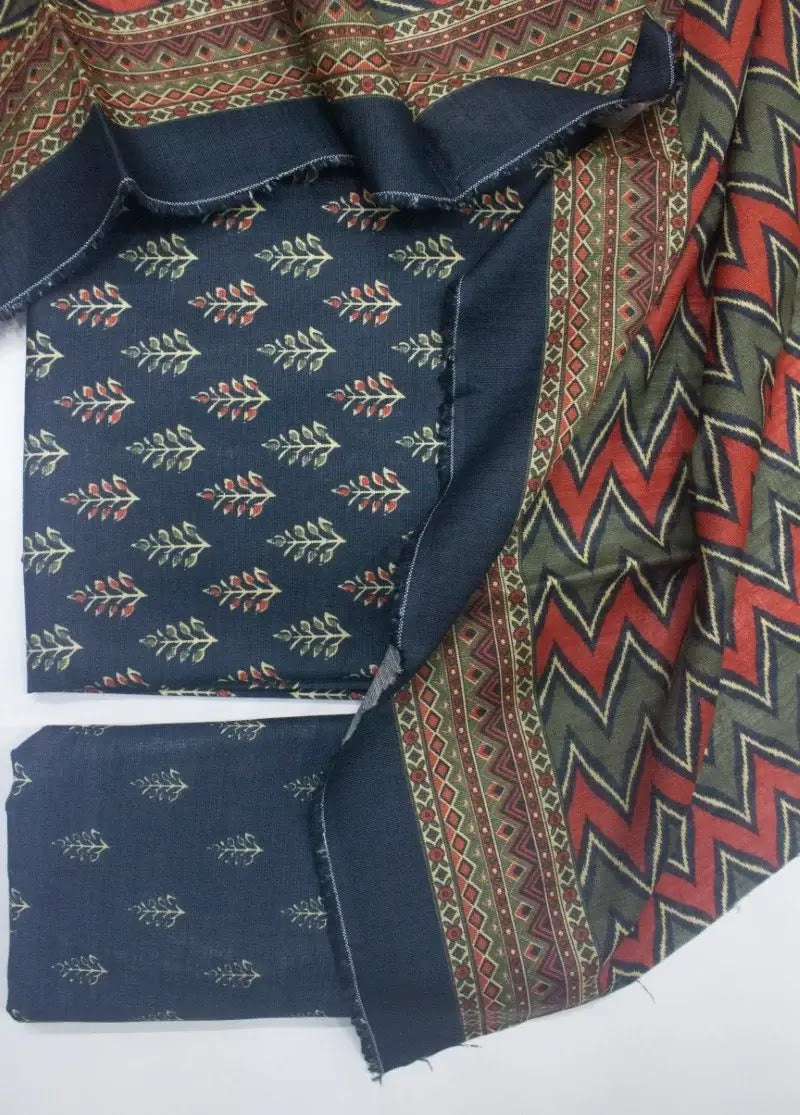 Bin Saeed Fabric - DPC-0718- 3 Piece Cotton Printed UnStitched Suit