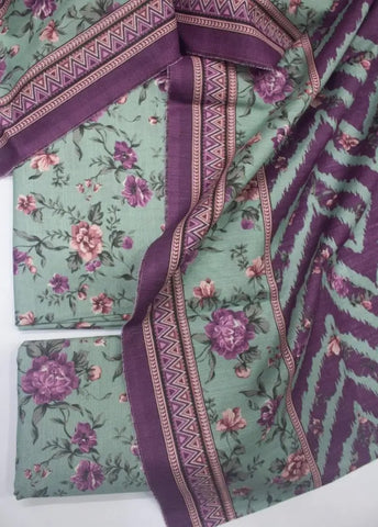 Bin Saeed Fabric - DPC-0720- 3 Piece Cotton Printed UnStitched Suit