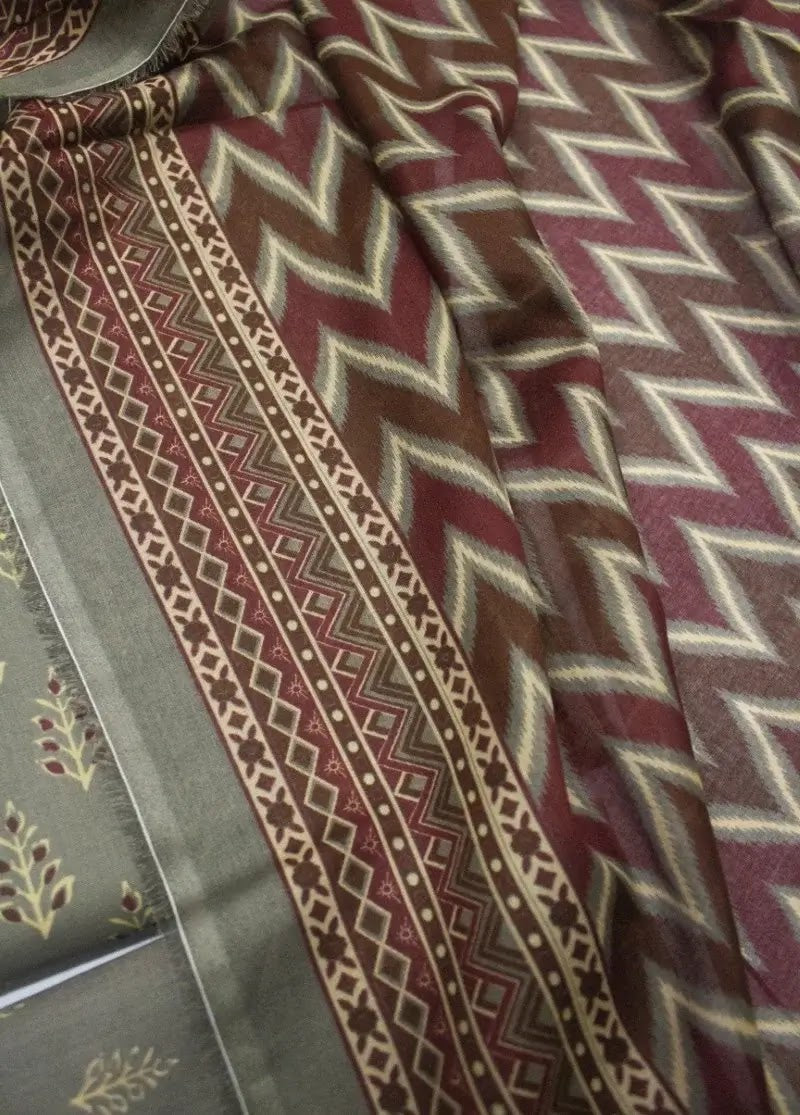 Bin Saeed Fabric - DPC-0721- 3 Piece Cotton Printed UnStitched Suit