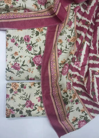 Bin Saeed Fabric - DPC-0721- 3 Piece Cotton Printed UnStitched Suit