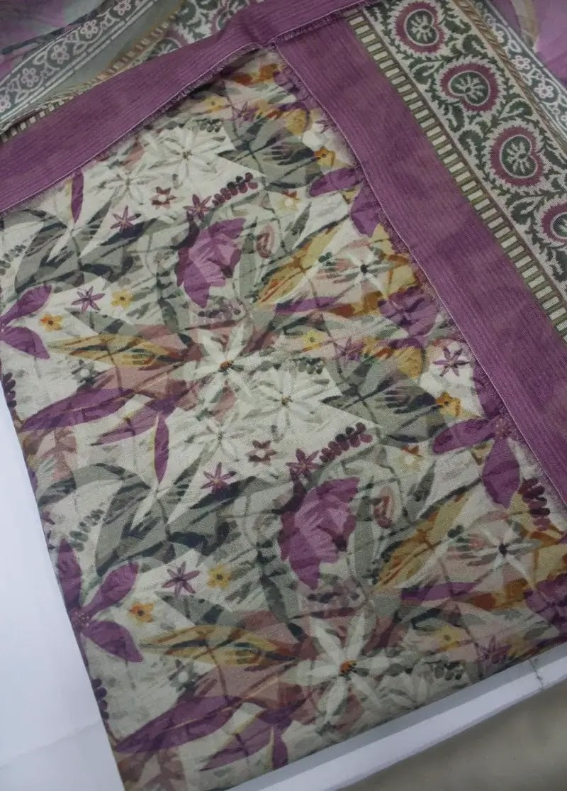 Bin Saeed Fabric - DPC-0724- 3 Piece Cotton Printed UnStitched Suit