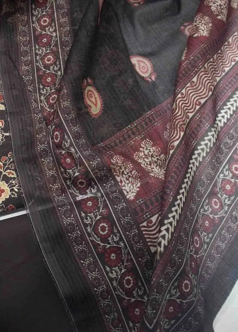 Bin Saeed Fabric - DPC-0725- 3 Piece Cotton Printed UnStitched Suit