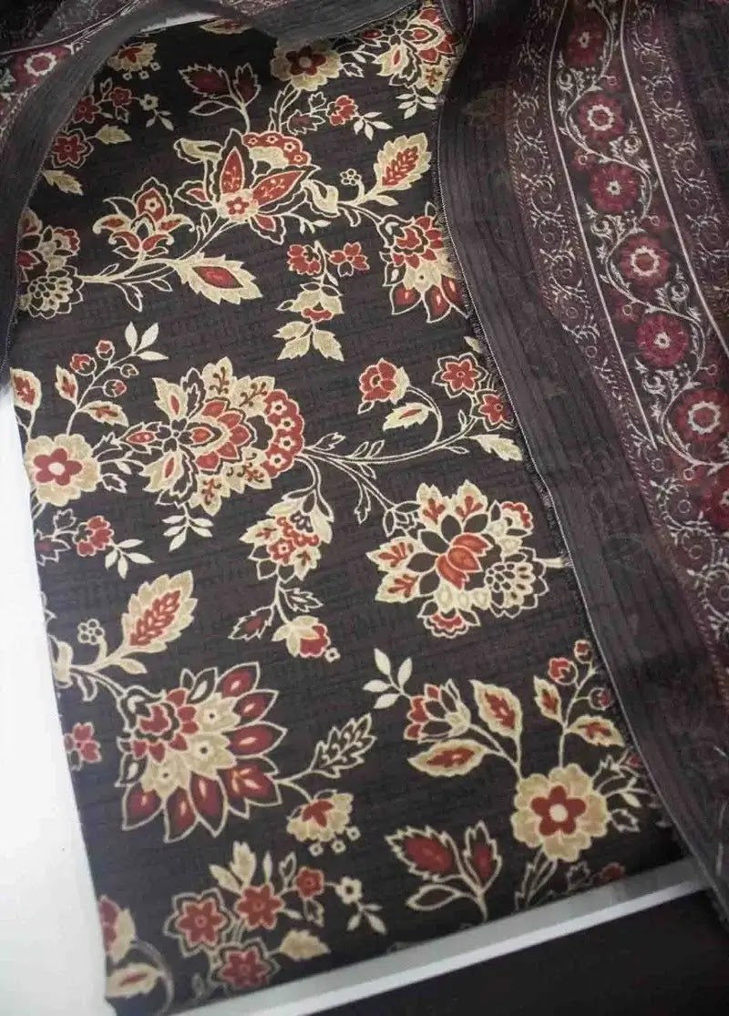 Bin Saeed Fabric - DPC-0725- 3 Piece Cotton Printed UnStitched Suit