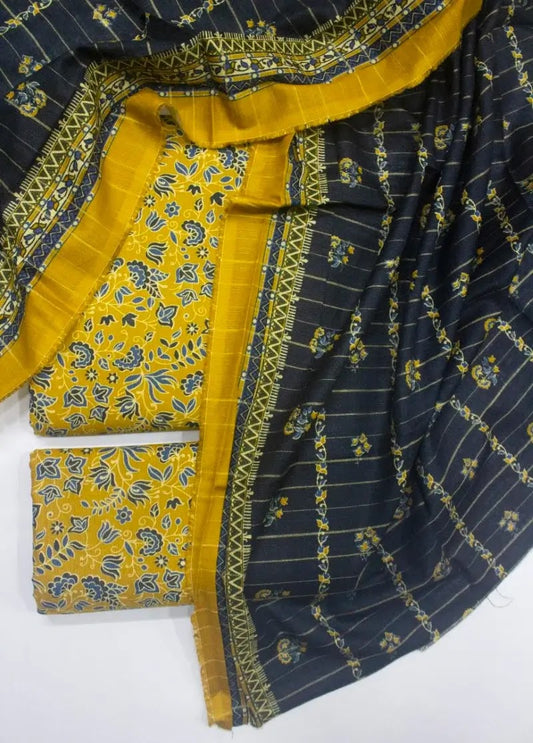 Bin Saeed Fabric - DPC-0726- 3 Piece Cotton Printed UnStitched Suit