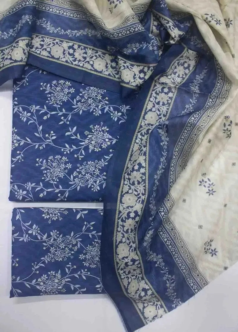 Bin Saeed Fabric - DPC-0727- 3 Piece Cotton Printed UnStitched Suit
