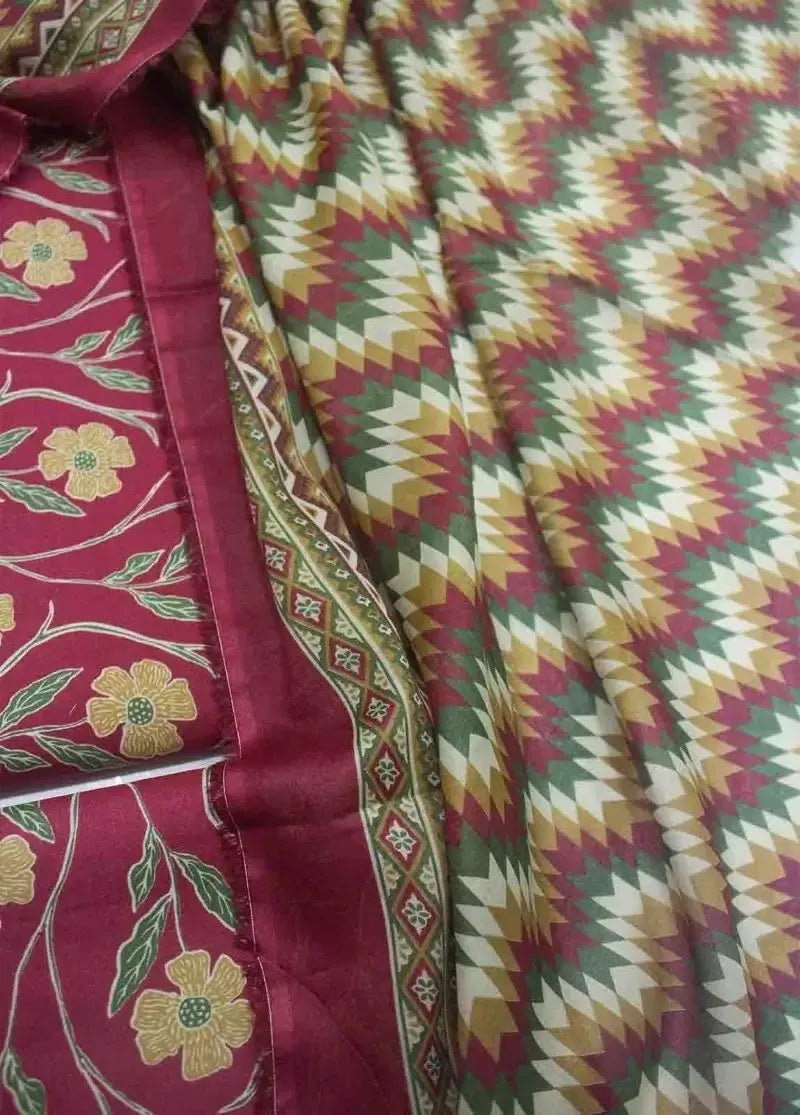 Bin Saeed Fabric - DPC-0731- 3 Piece Cotton Printed UnStitched Suit