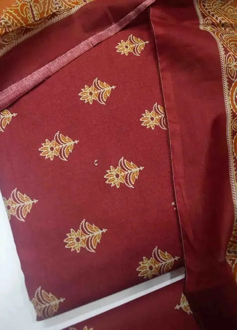 Bin Saeed Fabric - DPC-0732- 3 Piece Cotton Printed UnStitched Suit