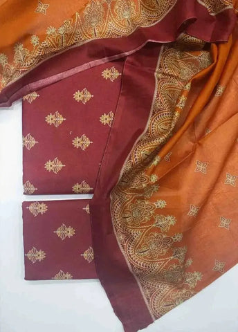 Bin Saeed Fabric - DPC-0732- 3 Piece Cotton Printed UnStitched Suit