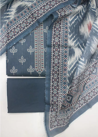 DPC-0735- 3 Piece Cotton Printed UnStitched Suit