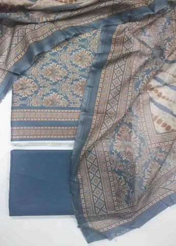 Bin Saeed Fabric - DPC-0736- 3 Piece Cotton Printed UnStitched Suit