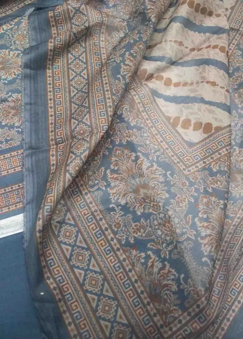 Bin Saeed Fabric - DPC-0736- 3 Piece Cotton Printed UnStitched Suit