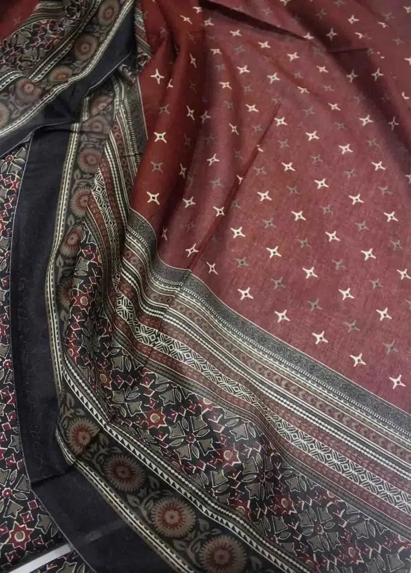 Bin Saeed Fabric - DPC-0737- 3 Piece Cotton Printed UnStitched Suit