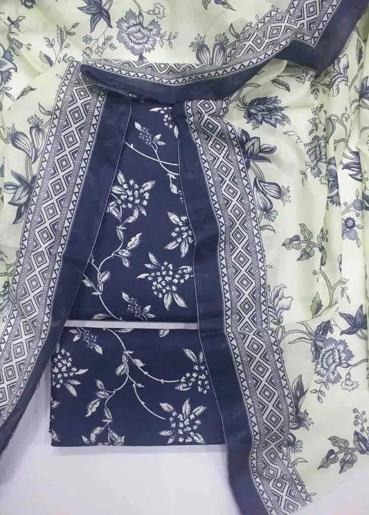 Bin Saeed Fabric - DPC-0739- 3 Piece Cotton Printed UnStitched Suit