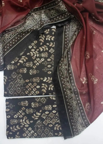 Bin Saeed Fabric - DPC-0740- 3 Piece Cotton Printed UnStitched Suit