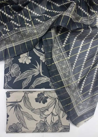 Bin Saeed Fabric - DPC-0741- 3 Piece Cotton Printed UnStitched Suit