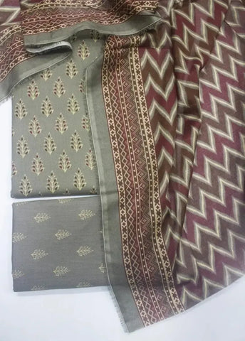 Bin Saeed Fabric - DPC-0742- 3 Piece Cotton Printed UnStitched Suit