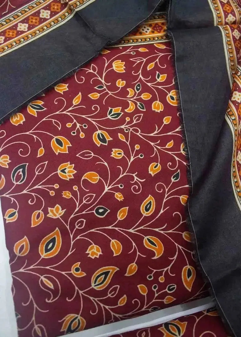 Bin Saeed Fabric - DPC-0745- 3 Piece Cotton Printed UnStitched Suit