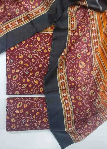 Bin Saeed Fabric - DPC-0745- 3 Piece Cotton Printed UnStitched Suit