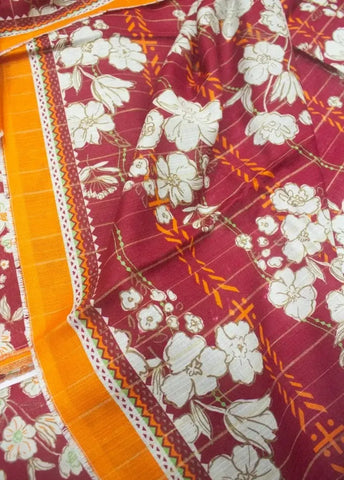 Bin Saeed Fabric - DPC-0746- 3 Piece Cotton Printed UnStitched Suit