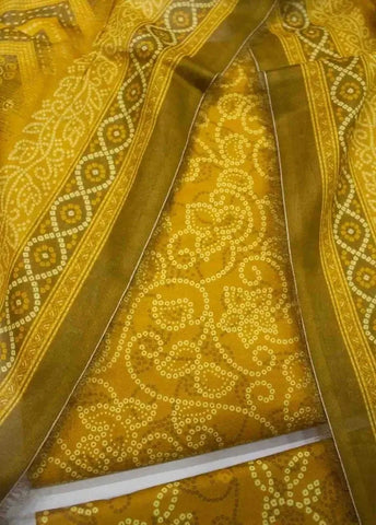 Bin Saeed Fabric - DPC-0748- 3 Piece Cotton Printed UnStitched Suit