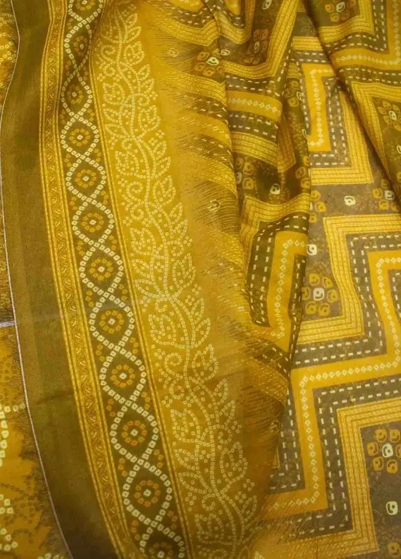 Bin Saeed Fabric - DPC-0748- 3 Piece Cotton Printed UnStitched Suit