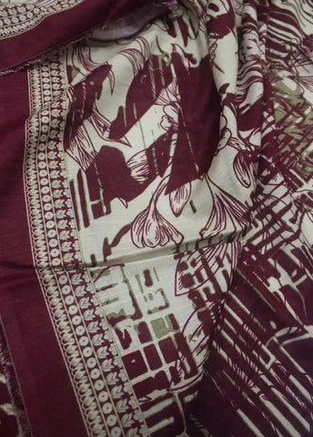 Bin Saeed Fabric - DPC-0750- 3 Piece Cotton Printed UnStitched Suit