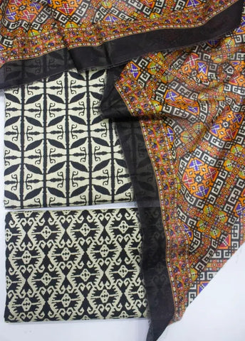 Bin Saeed Fabric - DPC-0752- 3 Piece Cotton Printed UnStitched Suit