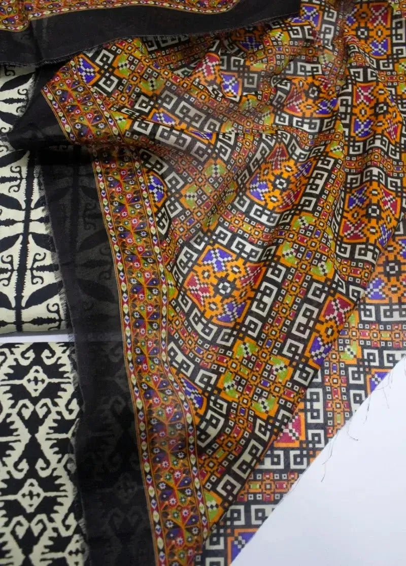 Bin Saeed Fabric - DPC-0752- 3 Piece Cotton Printed UnStitched Suit