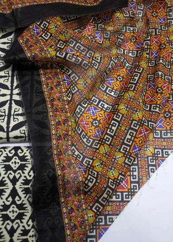 Bin Saeed Fabric - DPC-0752- 3 Piece Cotton Printed UnStitched Suit