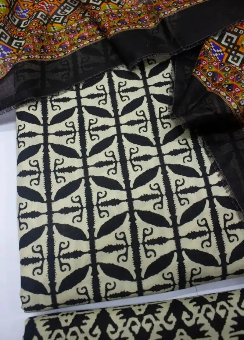 Bin Saeed Fabric - DPC-0752- 3 Piece Cotton Printed UnStitched Suit