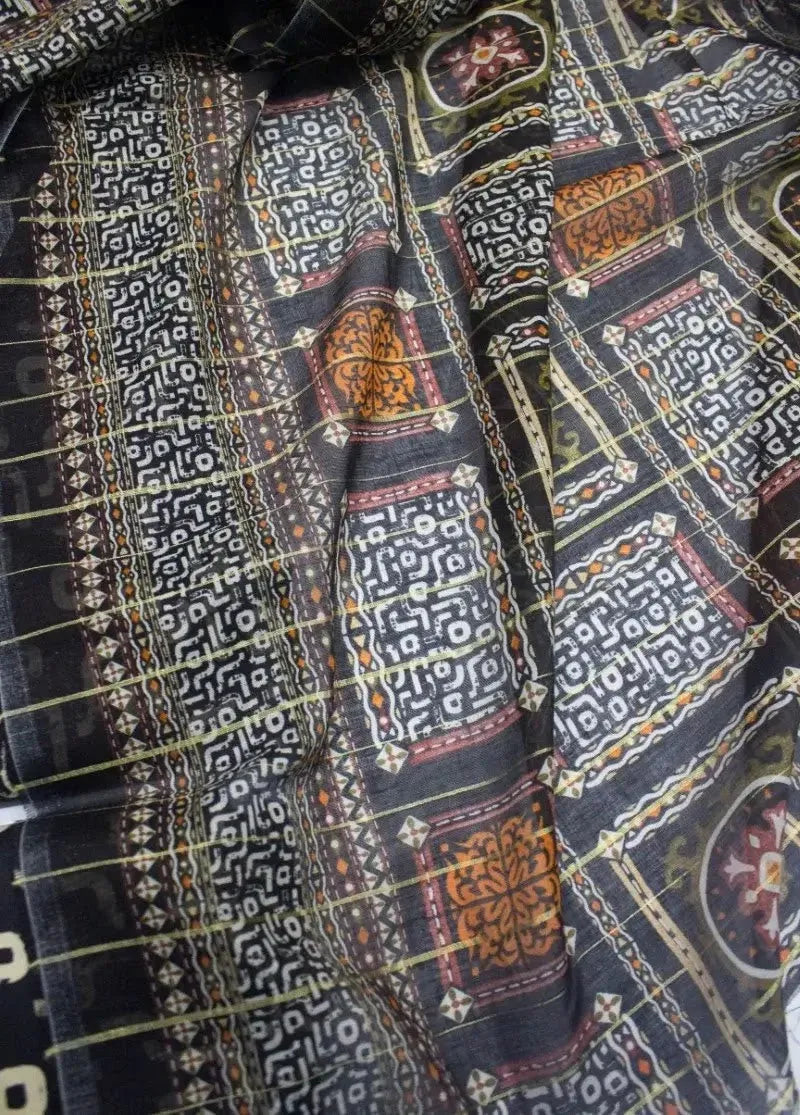 Bin Saeed Fabric - DPC-0753- 3 Piece Cotton Printed UnStitched Suit