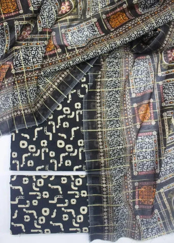 Bin Saeed Fabric - DPC-0753- 3 Piece Cotton Printed UnStitched Suit