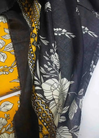 Bin Saeed Fabric - DPC-0754- 3 Piece Cotton Printed UnStitched Suit