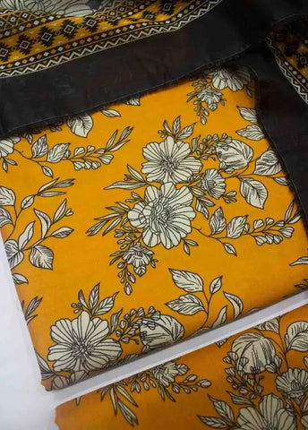 Bin Saeed Fabric - DPC-0754- 3 Piece Cotton Printed UnStitched Suit