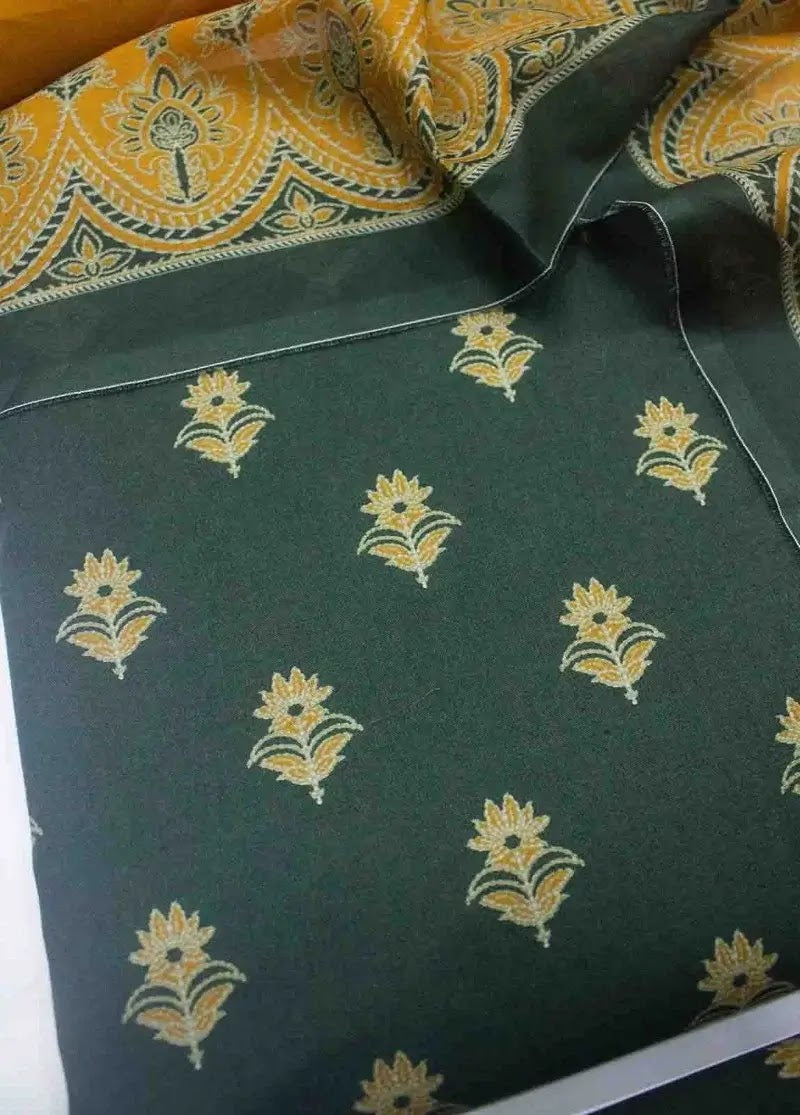 Bin Saeed Fabric - DPC-0755- 3 Piece Cotton Printed UnStitched Suit