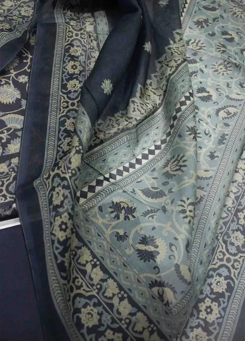 Bin Saeed Fabric - DPC-0758- 3 Piece Cotton Printed UnStitched Suit