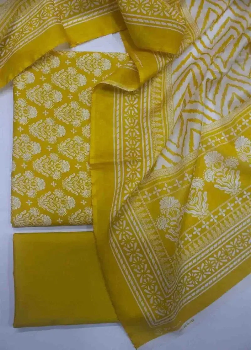 Bin Saeed Fabric - DPC-0759- 3 Piece Cotton Printed UnStitched Suit